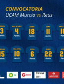 Convocatoria para el UCAM Murcia - Reus