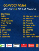 Convocatoria para el Almería - UCAM Murcia