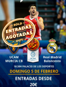 Entradas agotadas para el UCAM Murcia CB – Real Madrid