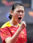 María Xiao, en un partido del WTT Feeder Biella 2023