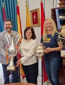 Recepción de trofeos de Liga y Copa de la Reina del UCAM Cartagena TM