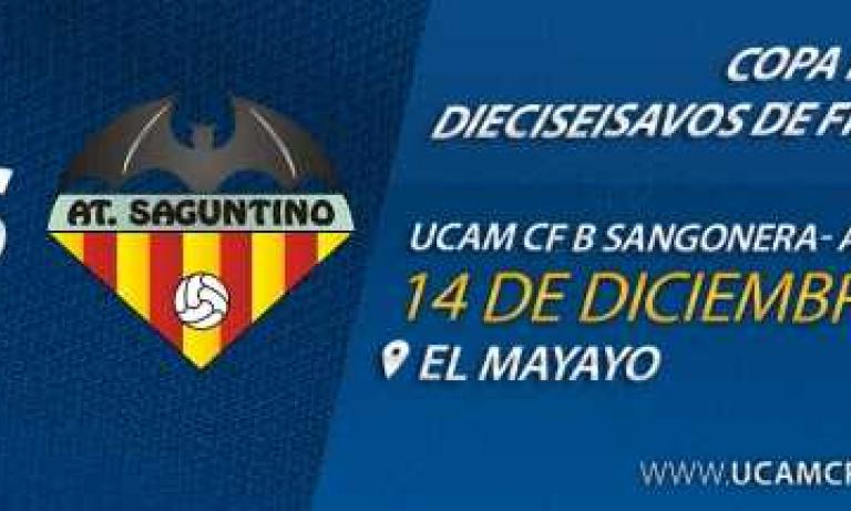UCAM CF B Sangonera – Atl. Saguntino, miércoles 14 de diciembre a las 16h