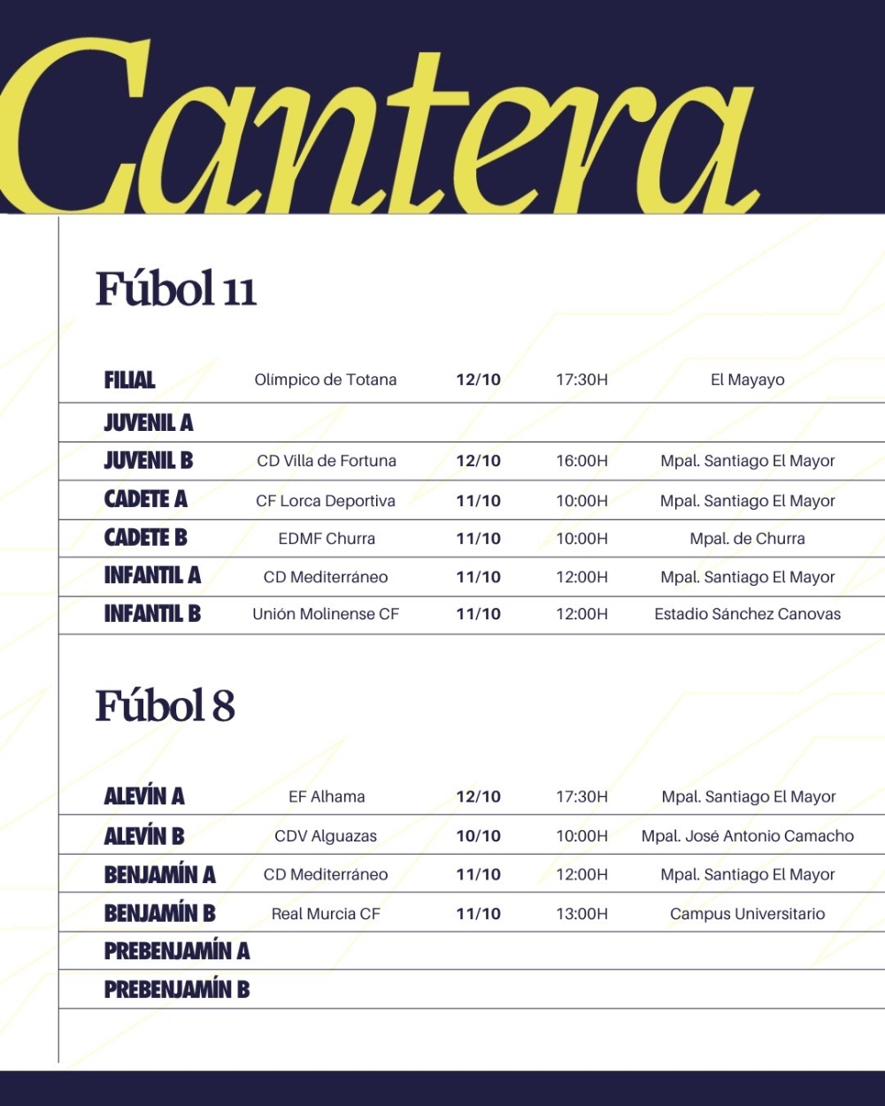 Agenda - Cantera - UCAM