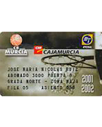 Tarjeta UCAM Murcia CB