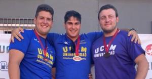 Alvaro Carreño, Mario Garcia y Jose Vera del UCAM Atletismo Cartagena