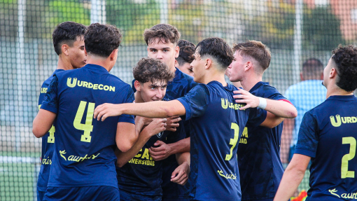 Celebración de gol del Juvenil A