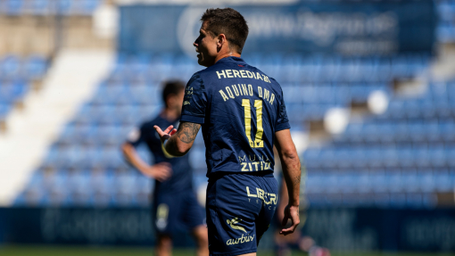 Dani Aquino durante un partido en el Estadio Heredia 21 La Condomina