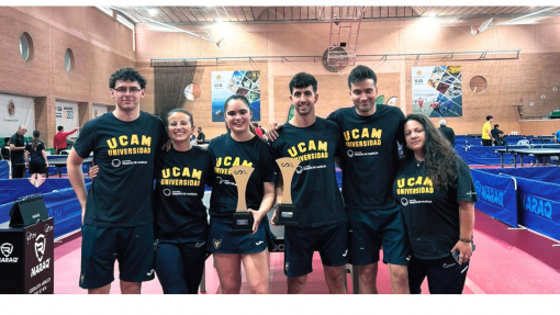 La UCAM gana cinco medallas en los CEUS de Tenis de Mesa