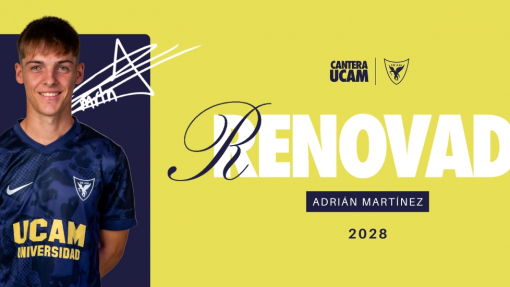 Adrián Martínez amplía su compromiso con el UCAM Murcia CF hasta 2028