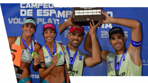 dos oros, una plata y un bronce en el Campeonato de España Vóley Playa 2026