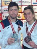 Fran Garrigós y Ana Pérez con sus medallas de plata en el Grand Slam de Tel Aviv