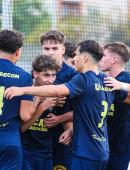 Celebración de gol del Juvenil A