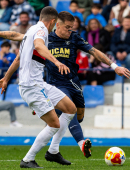 Dani Aquino antes de marcar el 2-2 frente al Melilla