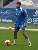 Javi Ramírez durante una sesión de entrenamiento en La Condomina