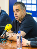 Germán Crespo durante la rueda de prensa previa al UCAM Murcia CF - Real Jaén