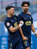 Celebración de Alvarito y Soto en el Estadio Heredia 21 La Condomina