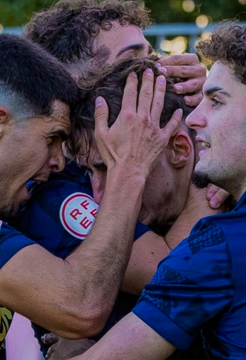 Celebración de gol del filial del UCAM Murcia CF