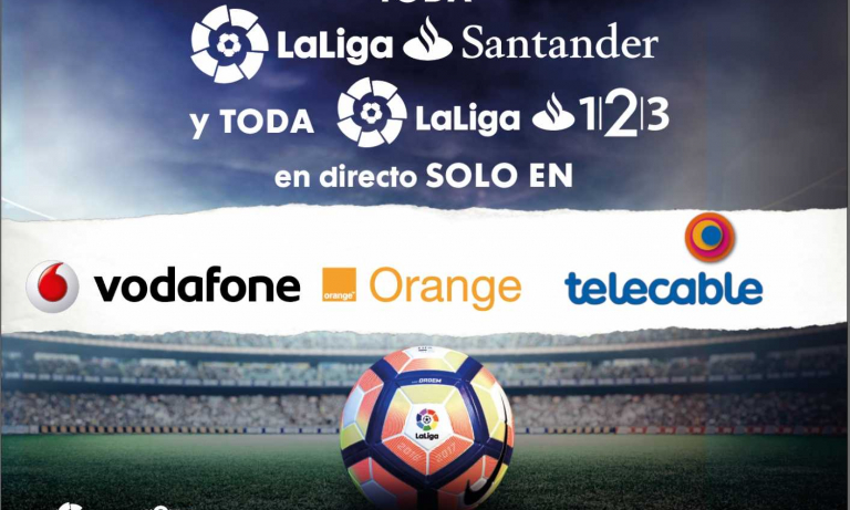 Toda LaLiga Santander y LaLiga 1l2l3 en directo sólo en Vodafone, Orange y Telecable