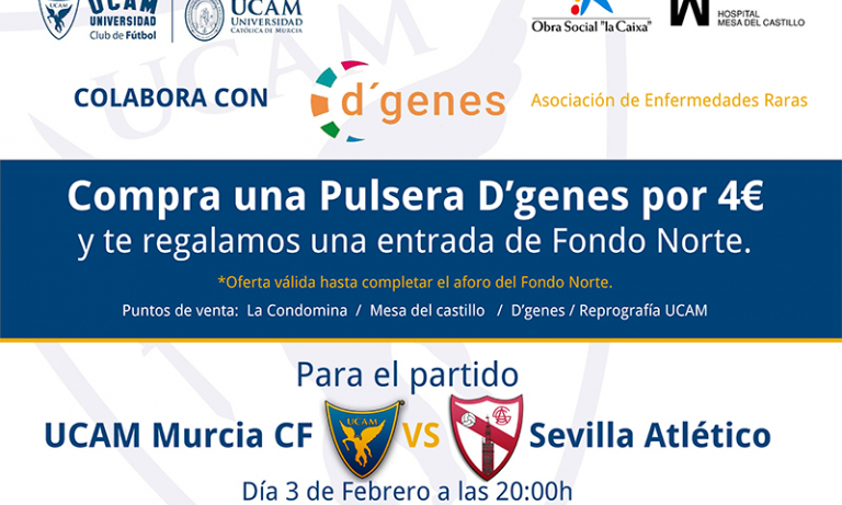 El UCAM Murcia y D´Genes se unen para el partido contra el Sevilla Atlético