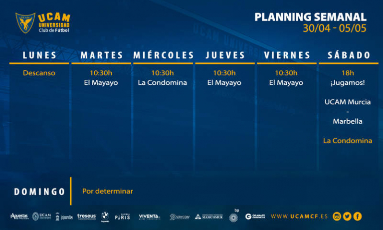Planning de entrenamientos para recibir al Marbella