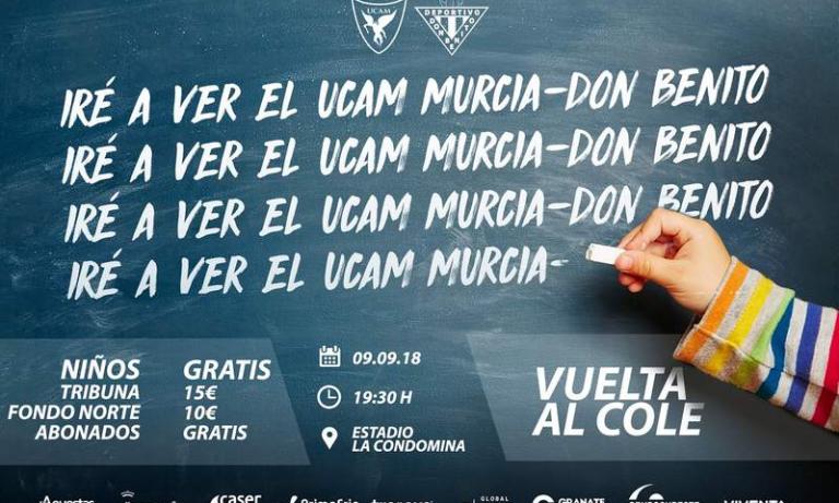 Vuelta al cole: Niños gratis para el UCAM Murcia - Don Benito