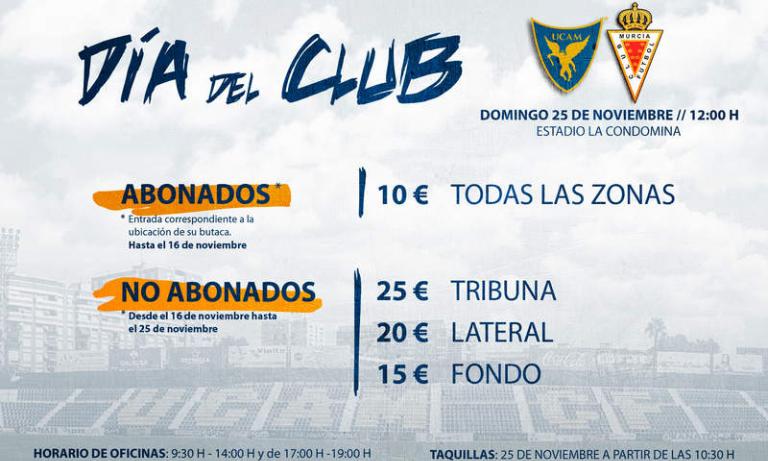 Este viernes, último día para que los abonados retiren su entrada (10€) para el UCAM Murcia - Real Murcia
