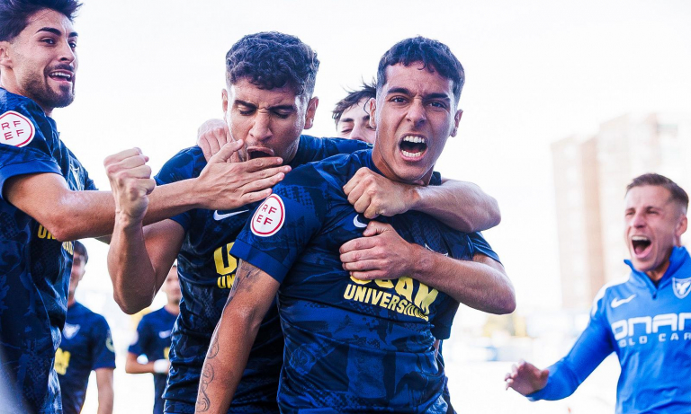 Xente celebrando la victoria de hoy frente a la Deportiva Minera