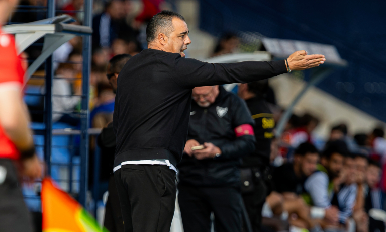 Germán Crespo durante un partido del UCAM Murcia CF