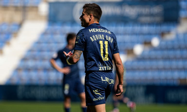 Dani Aquino durante un partido en el Estadio Heredia 21 La Condomina