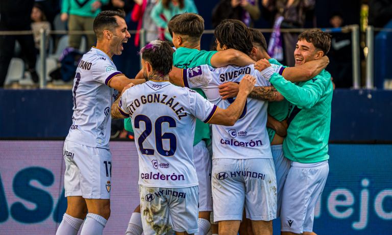 Celebración de gol del Real Jaén