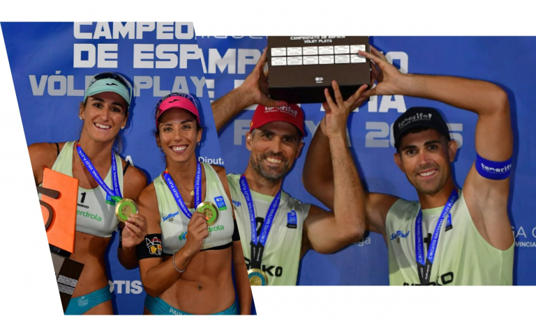 dos oros, una plata y un bronce en el Campeonato de España Vóley Playa 2026