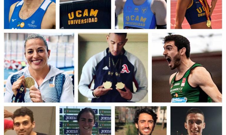 La UCAM deja huella en el Campeonato de España de Atletismo con las 12 medallas de sus deportistas